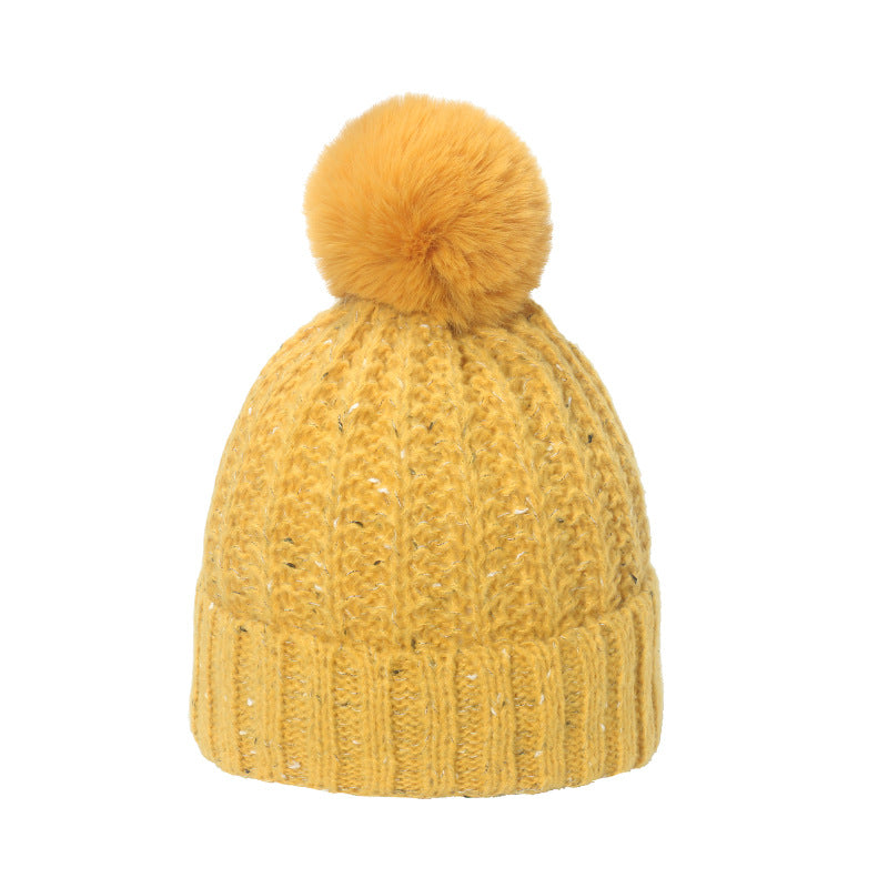 Wholesale Winter Beanie Blended Yarn Plus Velvet Thickened Knitted Hat